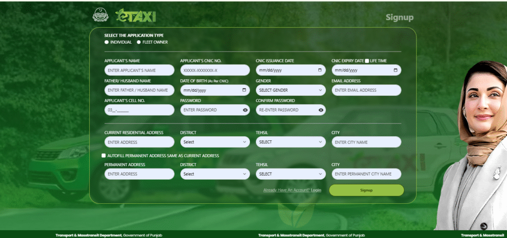 E Taxi Online Apply