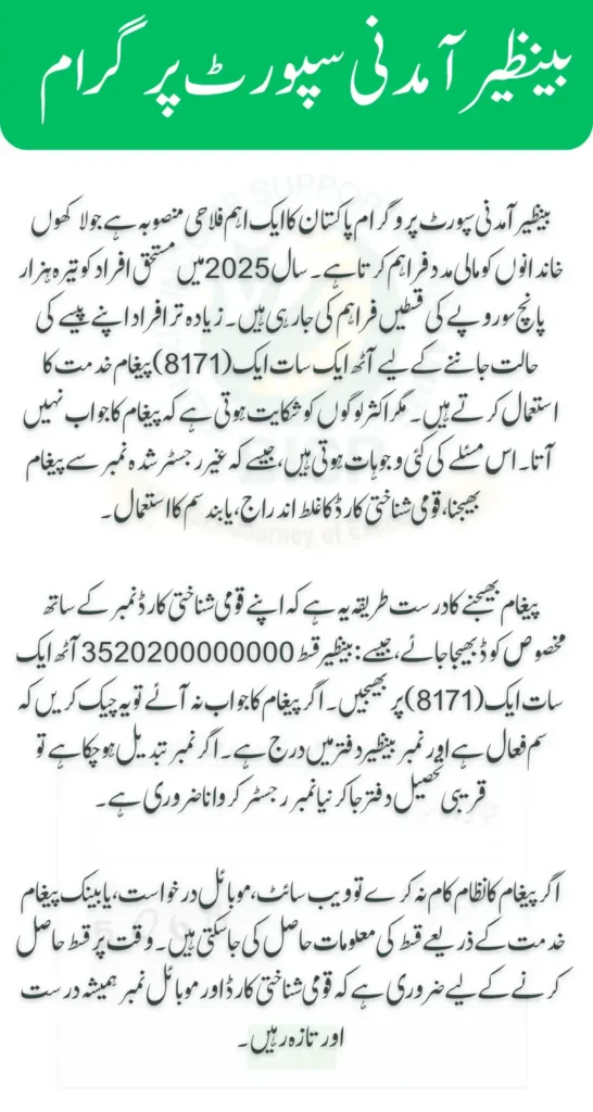 BISP 8171 SMS Issues Resolve Process October 2025 Complete Details