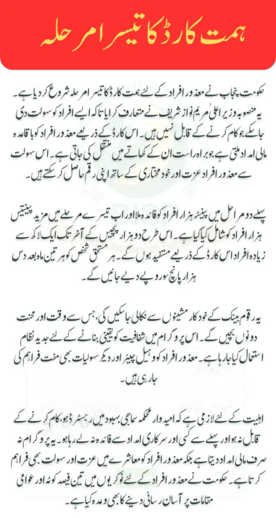 CM Punjab Himmat Card Phase 3 Details Step by Step 2025