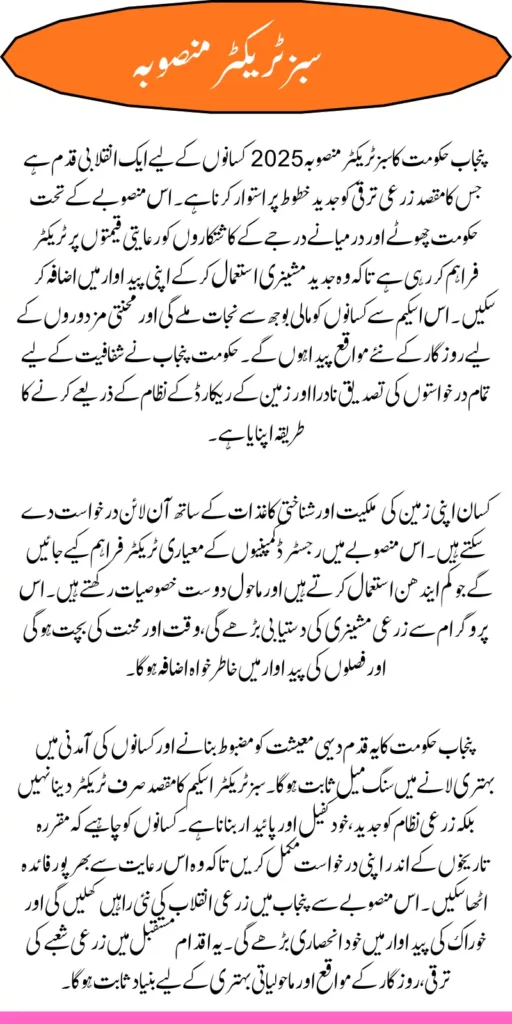 Punjab Govt Green Tractor Scheme 2025 Check Complete Online Apply Process